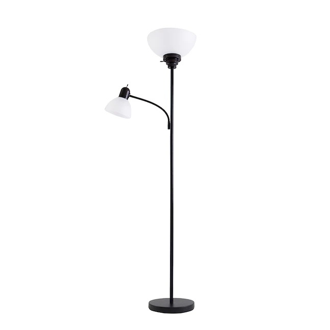 Portfolio 71-in Black Shaded Floor Lamp