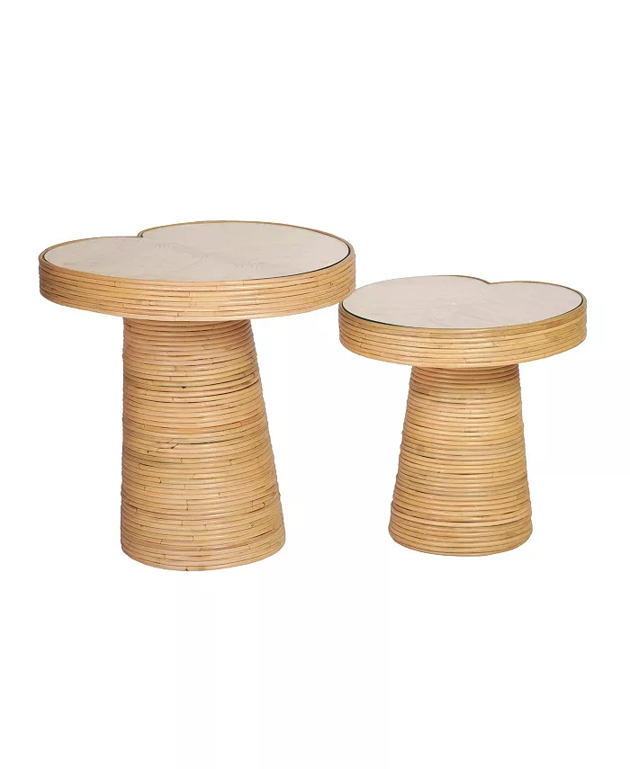 TOV Furniture 22 Rattan Lilypad Shaped Side Table