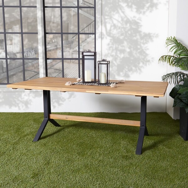 SEI Furniture Shenley WeatherResistant Natural Wood Dining Table