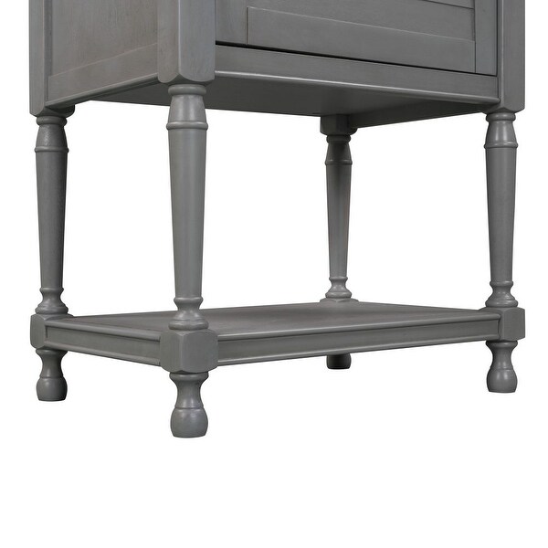 Versatile Nightstand with Two Built-in Shelves Cabinet and an Open Storage - - 34638654