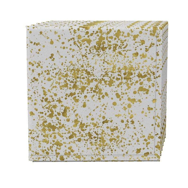 Napkin Set of 4， 100% Cotton， 20x20， Golden Specks