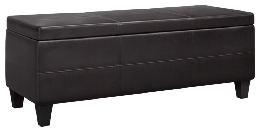 Avalon Lift Top Rectangular Storage Ottoman   Transitional   Footstools And Ottomans   by Simpli Home Ltd.  Houzz