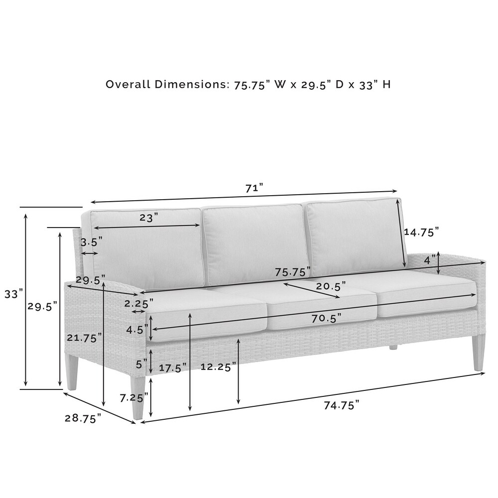 Capella Outdoor Wicker Sofa   33\