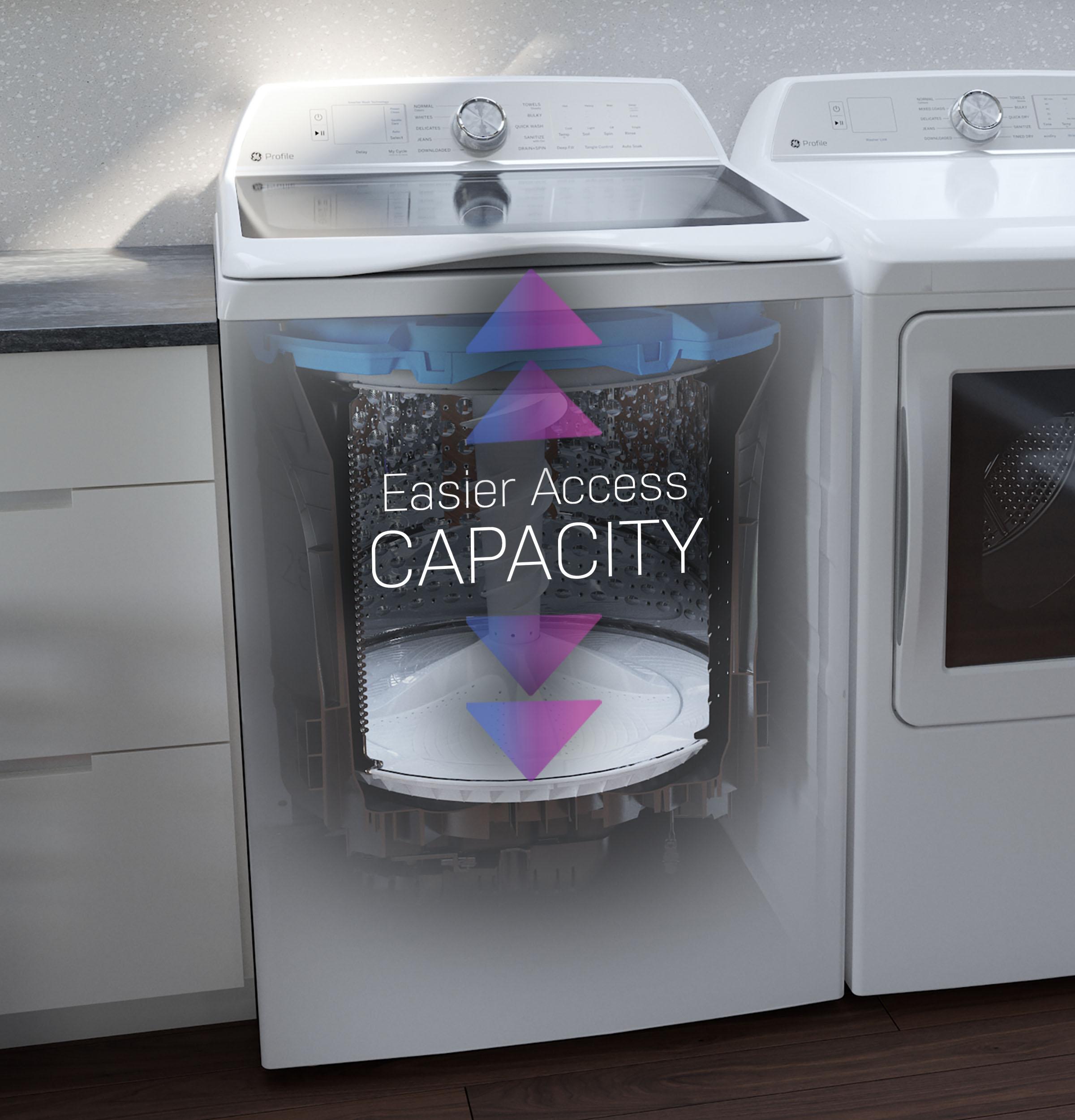 Ge Appliances PTW900BPTRS Ge Profile™ 5.4 Cu. Ft. Capacity Washer With Smarter Wash Technology And Flexdispense™