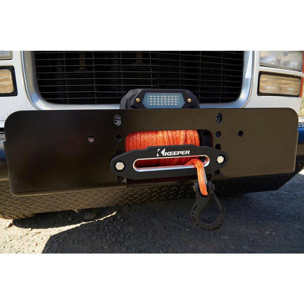 Keeper 12-Volt DC 9500 lbs. Winch with Synthetic Rope KX95132-1