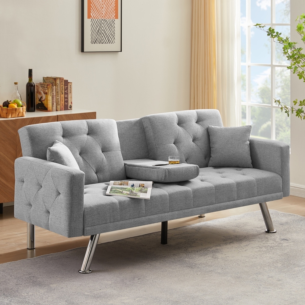 Linen Convertible Sofa