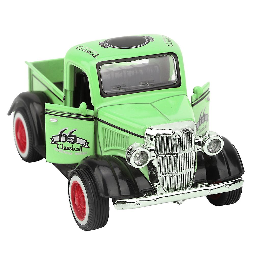 Alloy Pull Back Car Toy Pickup Truck Model Diecast Toy Sound Light Car Vehicle Toys(green)