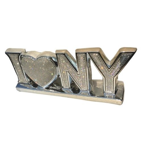 I Love New York Ceramic Chrome Plated Table Top ...