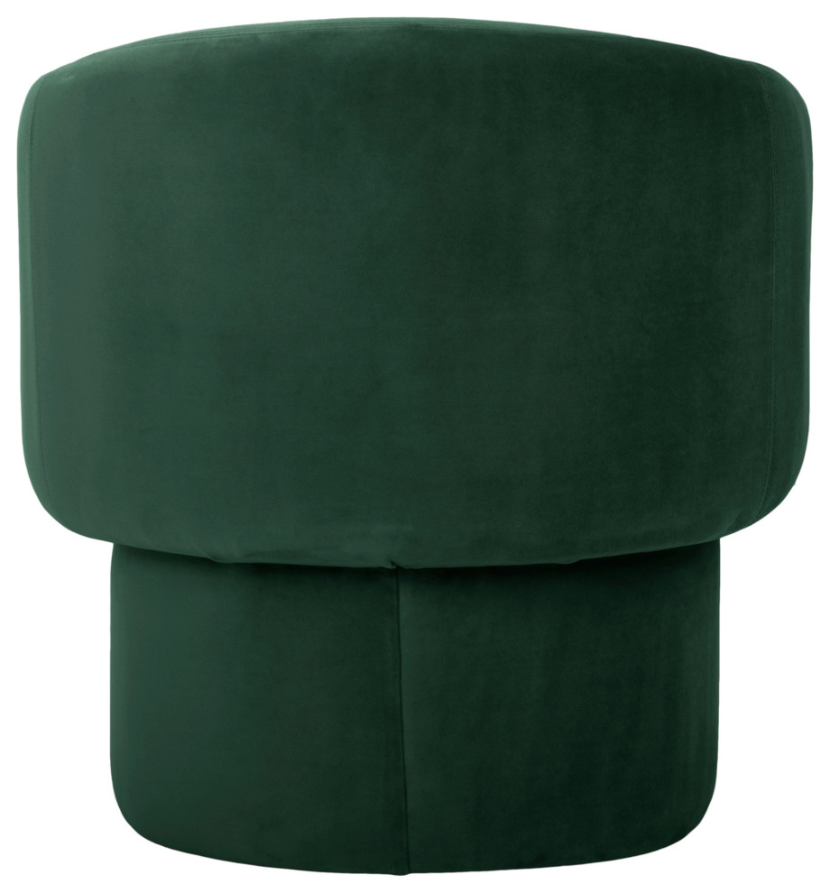 Modern Retro Unique Shape Dark Green Velvet Barrel Type Accent Armchair   Midcentury   Armchairs And Accent Chairs   by Sideboards and Things  Houzz