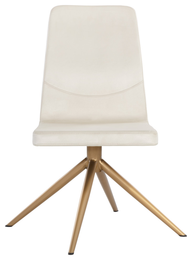 Hilda Swivel Dining Chair Vienna Cream   Midcentury   Dining Chairs   by Sunpan Modern Home  Houzz