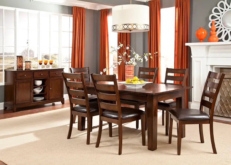 Kona Brown 5 Piece Dining Set with Ladderback Chairs