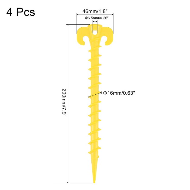 Unique Bargains Tent Stakes Spiral Plastic Ground Pegs For Outdoor Camping