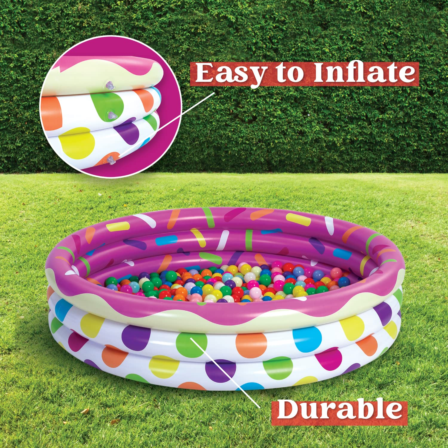 Clearance - 45in Watermelon & Pineapple & Cupcake Inflatable Kiddie Pool Set