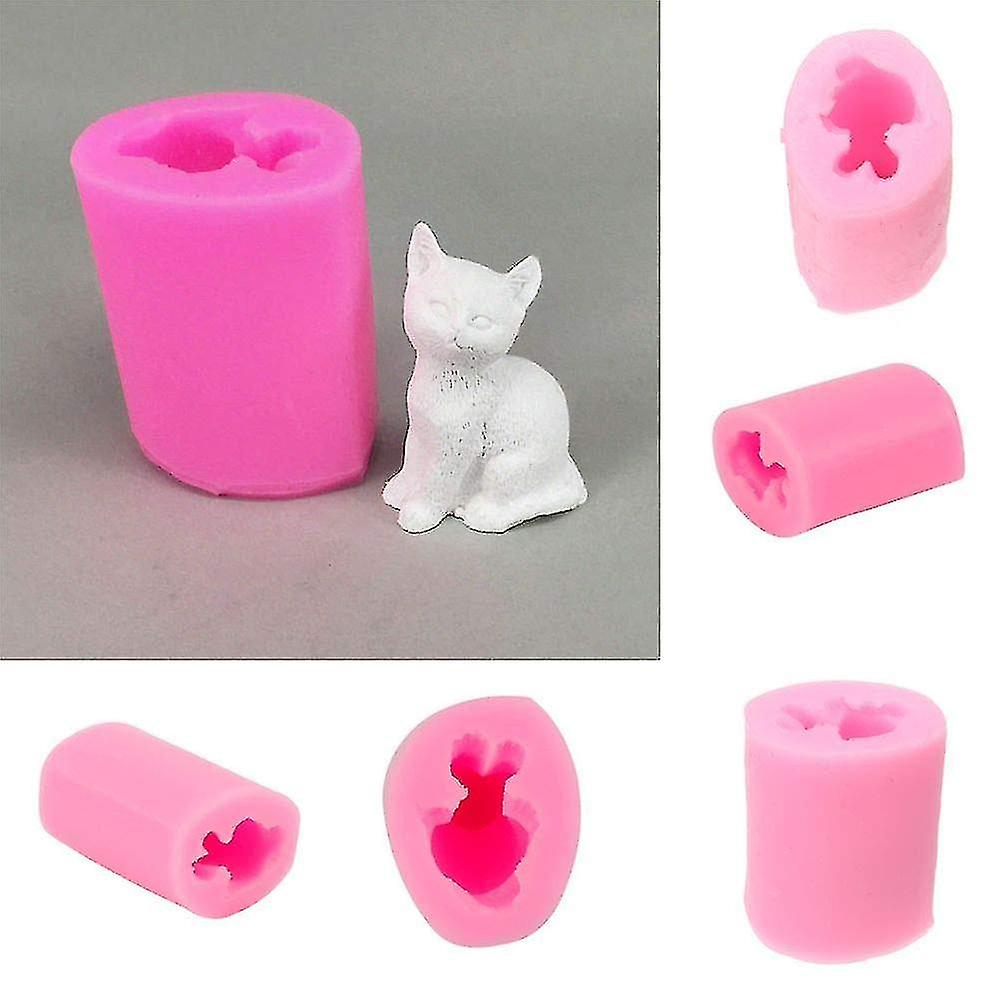 3d Cat Shape Cake Mould Kitten Silicone Chocolate Candy Baking Molds Diy Soap Candle Making Tool