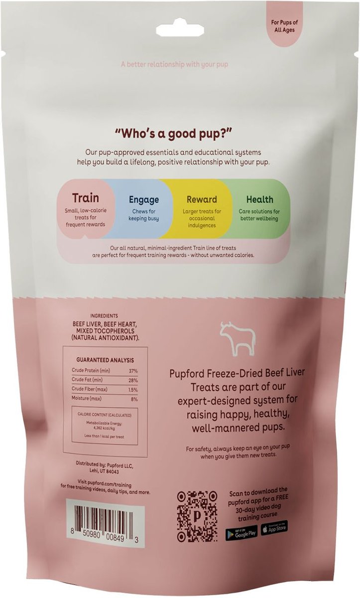 Pupford Beef Liver Training Freeze-Dried Dog Treats