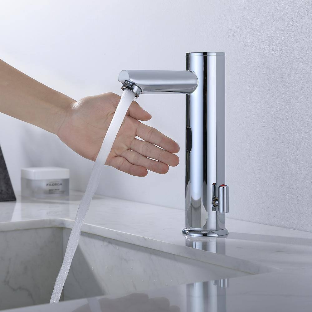 GIVING TREE Mid-Arc Automatic Touchless Single Hole Bathroom Faucet in Chrome HDFFBTSHM-222CH