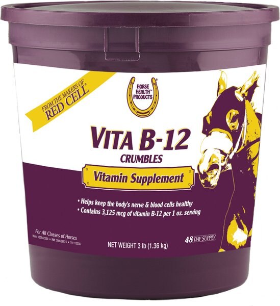 Horse Health Products Vita B-12 Crumbles Horse Vitamin Supplement， 3-lb bucket