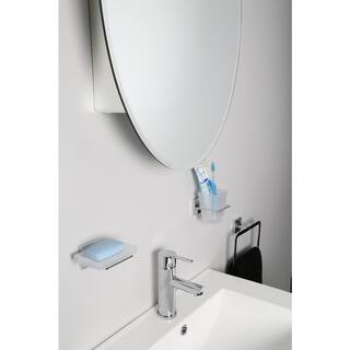 Croydex 21 in. W x 31 in. H Frameless Aluminum Surface-Mount Bathroom Medicine Cabinet with Easy Hang System WC101569YW