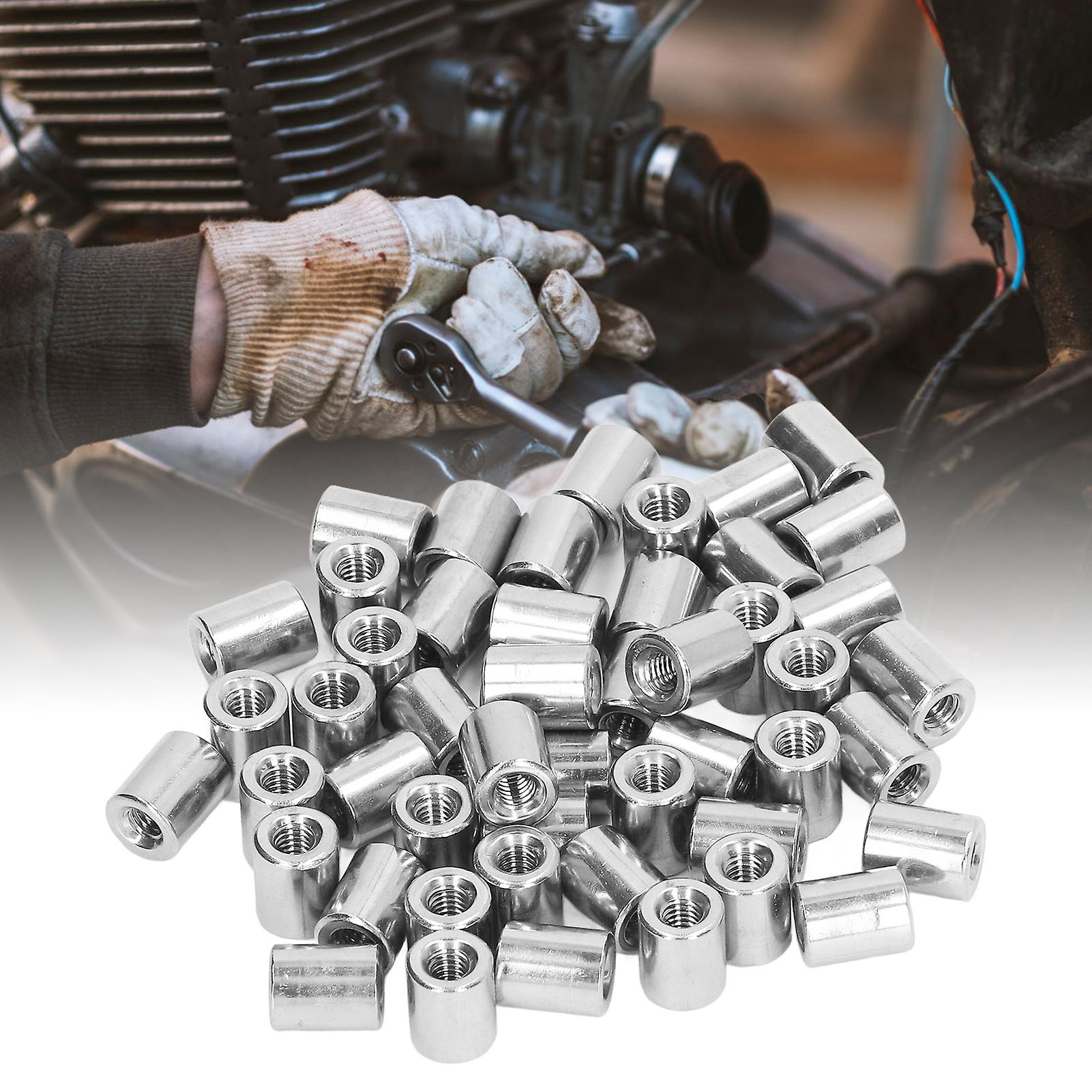 50Pcs M4 Female Thread Coupling Nut Rugged Stainless Steel Maintenance Cylindrical Coupling Nut Kit