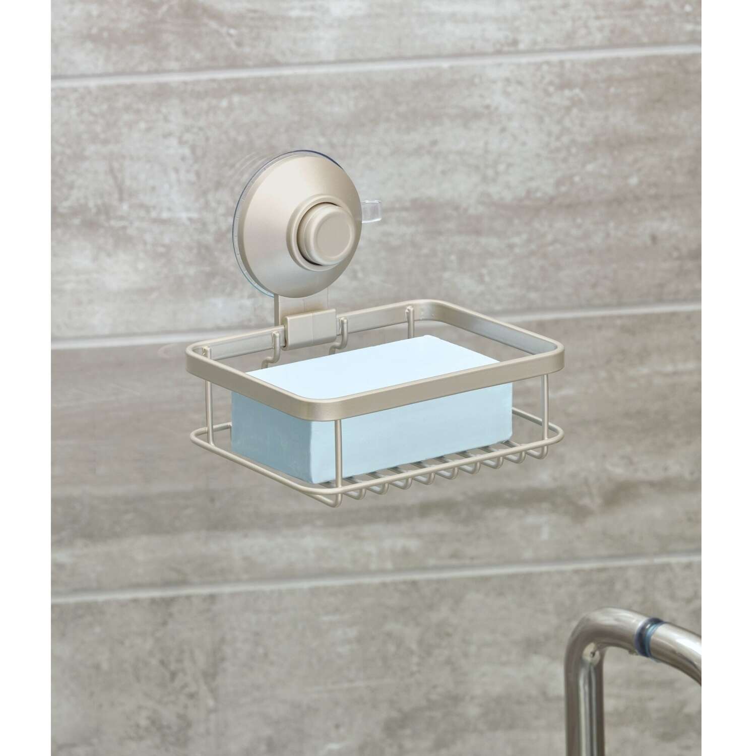 iDesign Everett 4.67 in. H X 4.25 in. W X 5.2 in. L Satin Silver Shower Wall Soap Dish Caddy