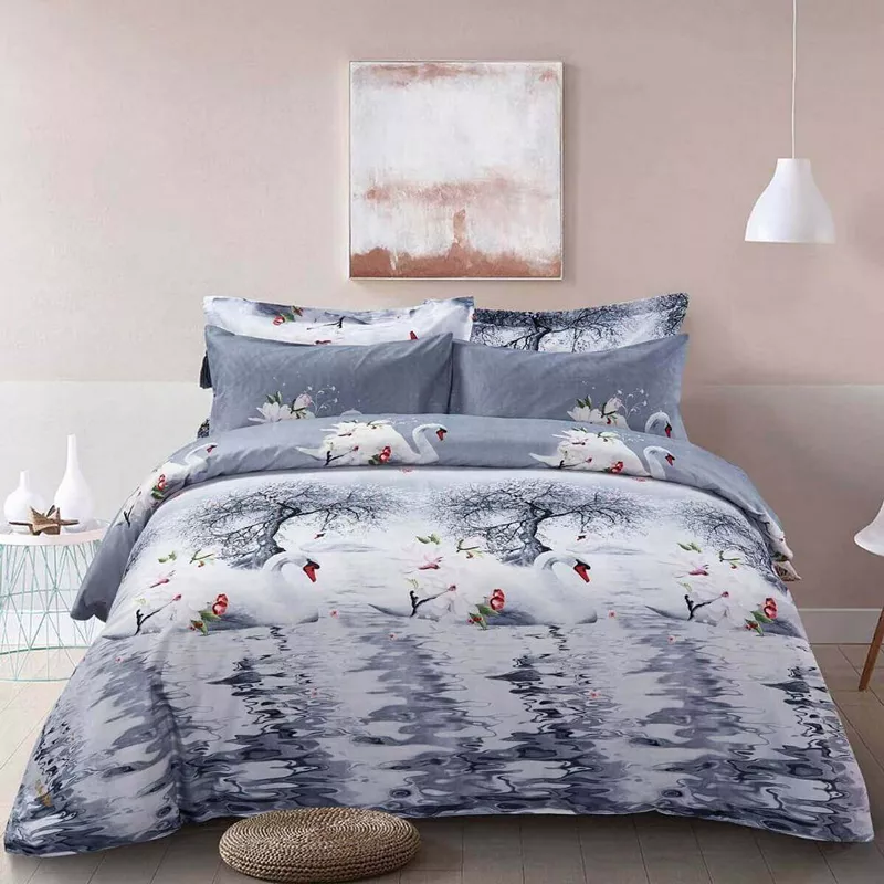 Dolce Mela Duvet Cover Set- Mute Swan