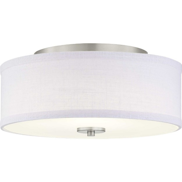 Progress Lighting Inspire Collection 1 light Led Flush Mount Graphite Finish Fabric Shade