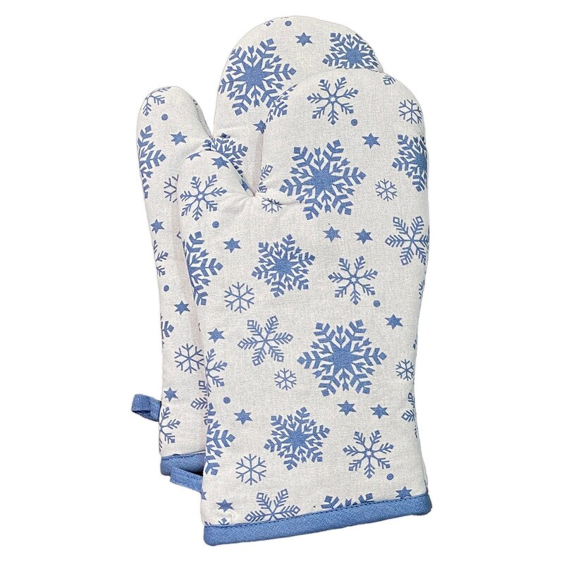 Snowflake 100 Cotton 6pc Kitchen Towel  Pot Holder  Oven mitt Set