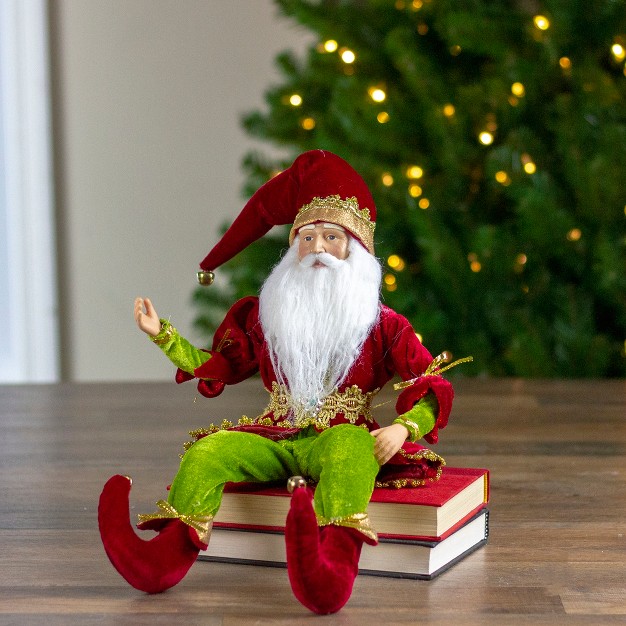 Red And Green Whimsical Elf Christmas Decor Figurine