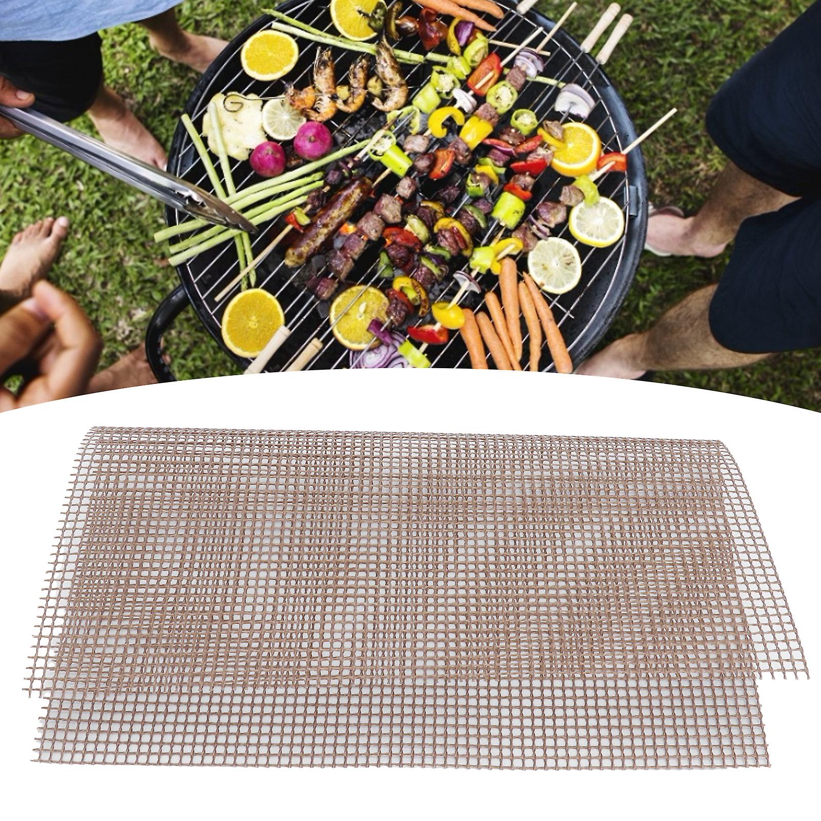 Bbq Grill Mesh Mat， Food Grade Non Stick Barbecue Grill Sheet Liners Mats  Multifunctional Grilling Accessories For Outdoor Charcoal Gril_x000d_[33*40