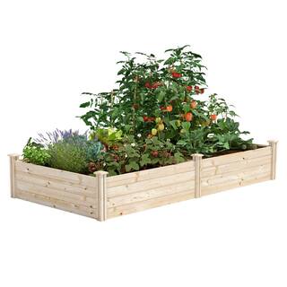Greenes Fence 4 ft. x 8 ft. x 14 in. Original Pine Raised Garden Bed RCP12S28B