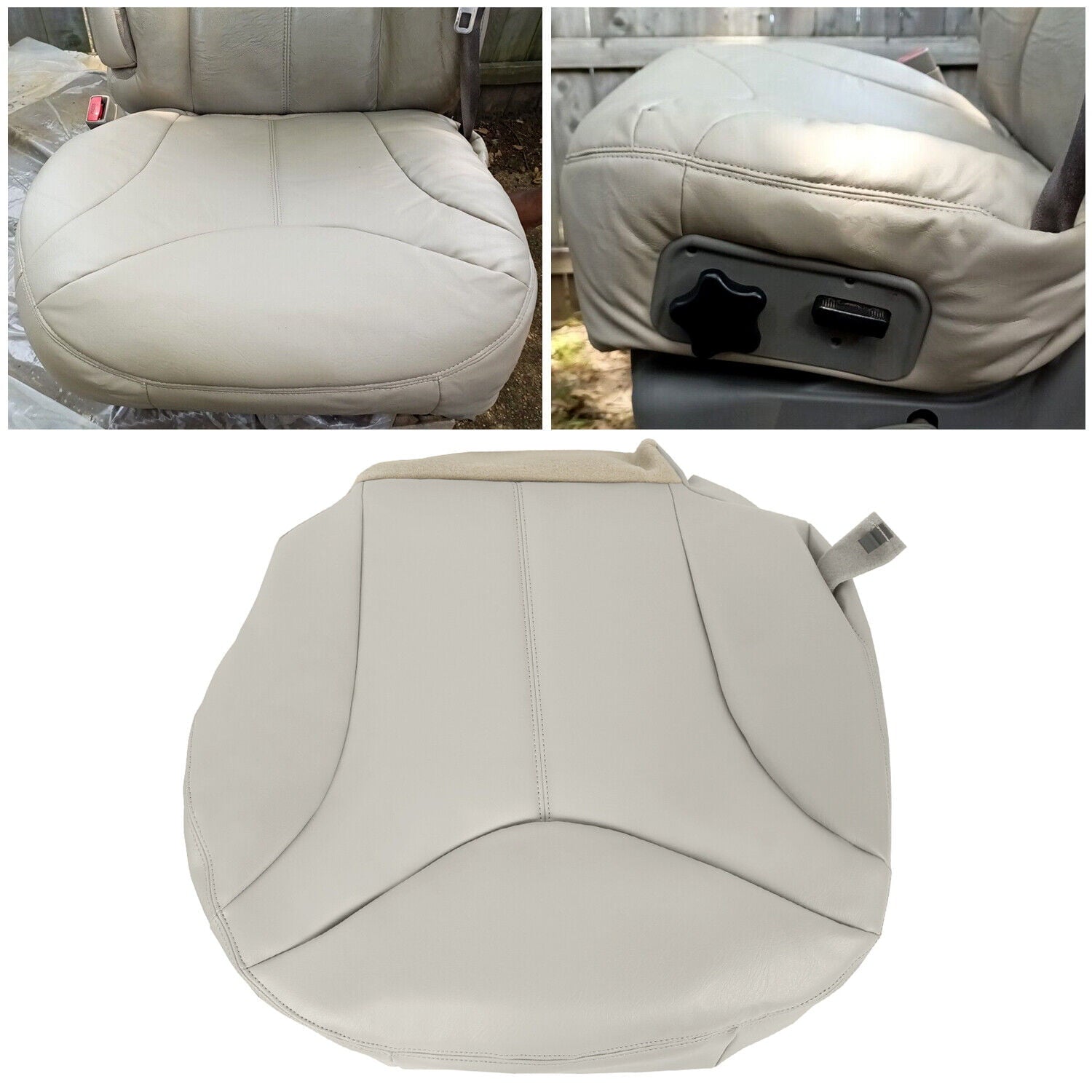 For 1999 2000 2001 2002 GMC Yukon Driver Bottom Replacement Seat Cover light Tan