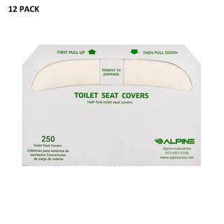 Alpine Industries White Toilet Seat Covers 250-Sheets Per Pack (12-Pack) P400-4PK