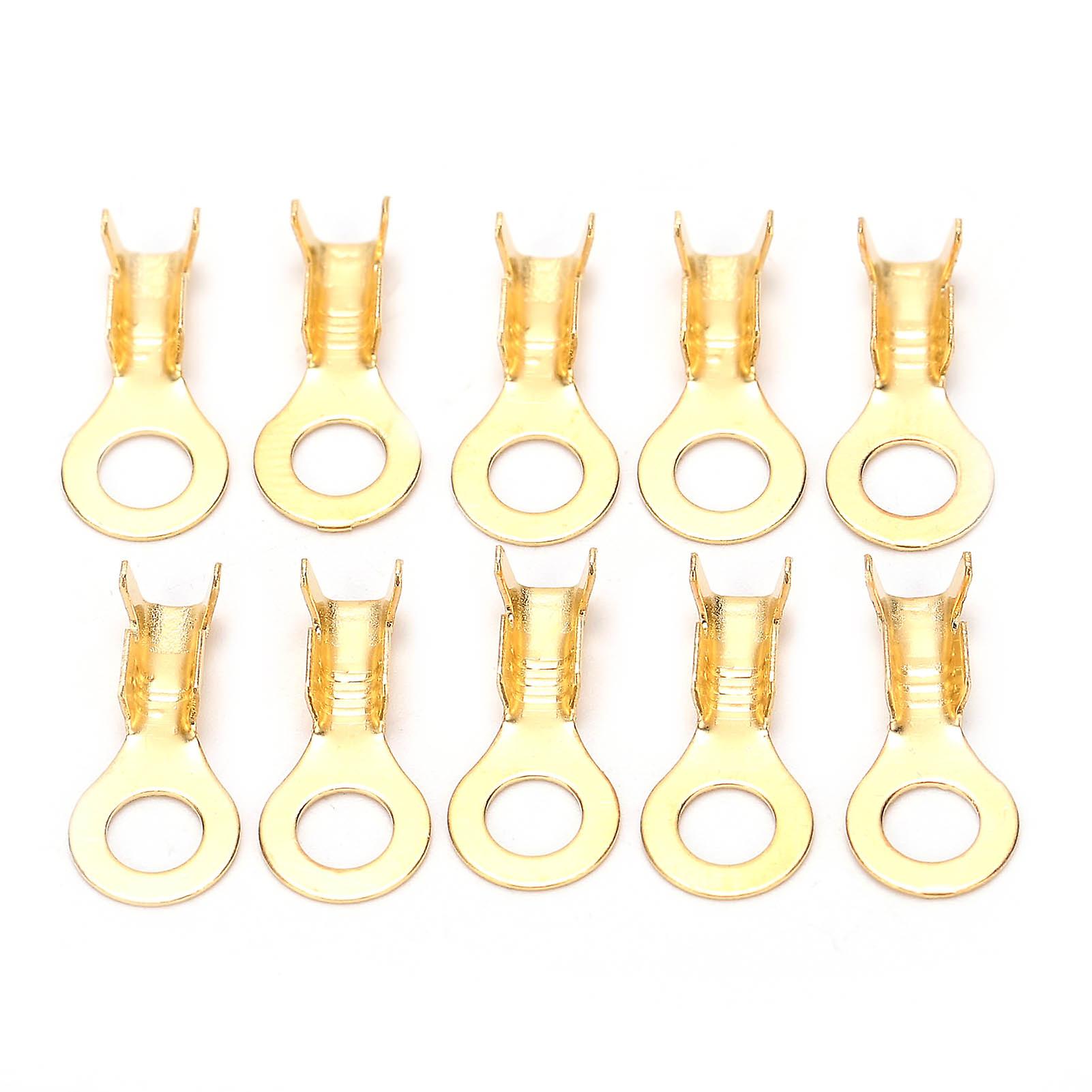 100pcs Lug Ring Terminals Brass Cold Pressed Cable Crimp Ends Connector M4 4.2mm