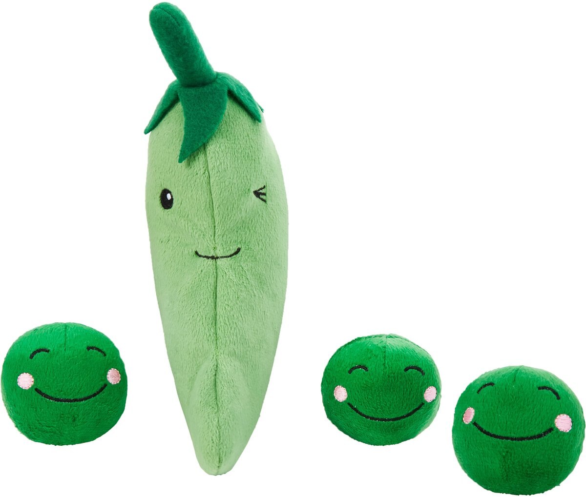 Frisco Peapod and Peas 2-in-1 Rip for Surprise Plush Squeaky Dog Toy