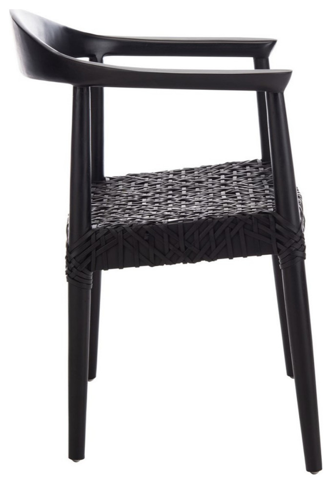 Helen Leather Woven Arm Chair Black   Modern   Armchairs And Accent Chairs   by Virgil Stanis Design  Houzz