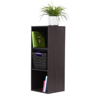 Home Basics Open and Enclosed 3 MDF Cube Organizer Espresso HDC92668