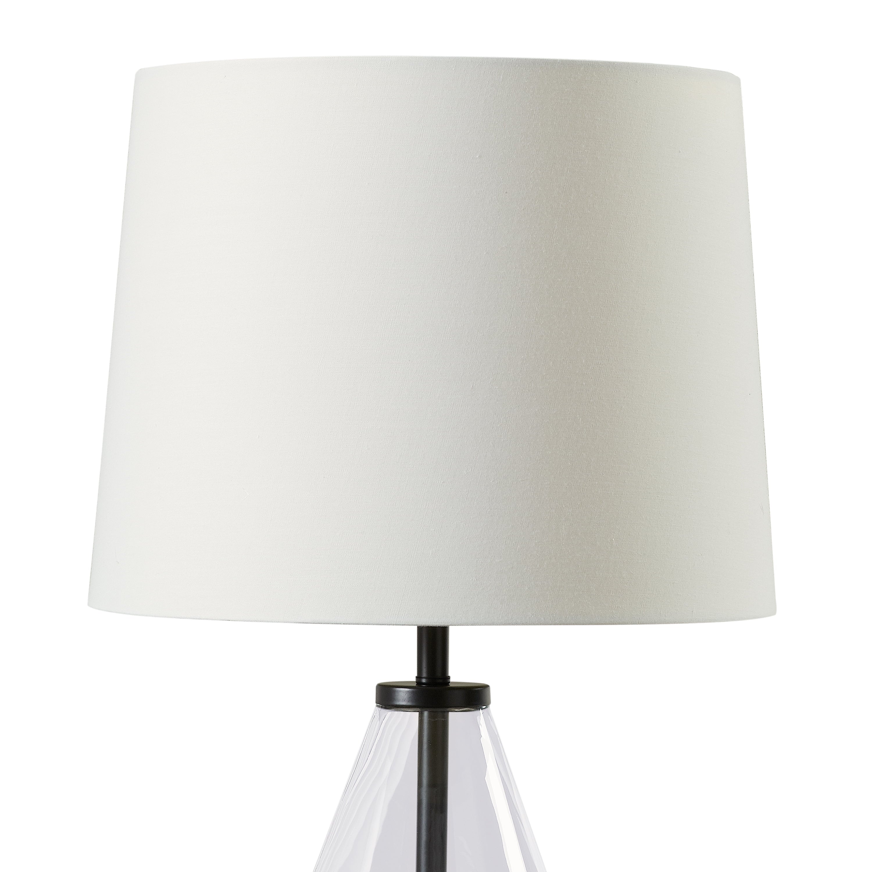 Better Homes & Gardens Glass with Black Base Table Lamp, 18