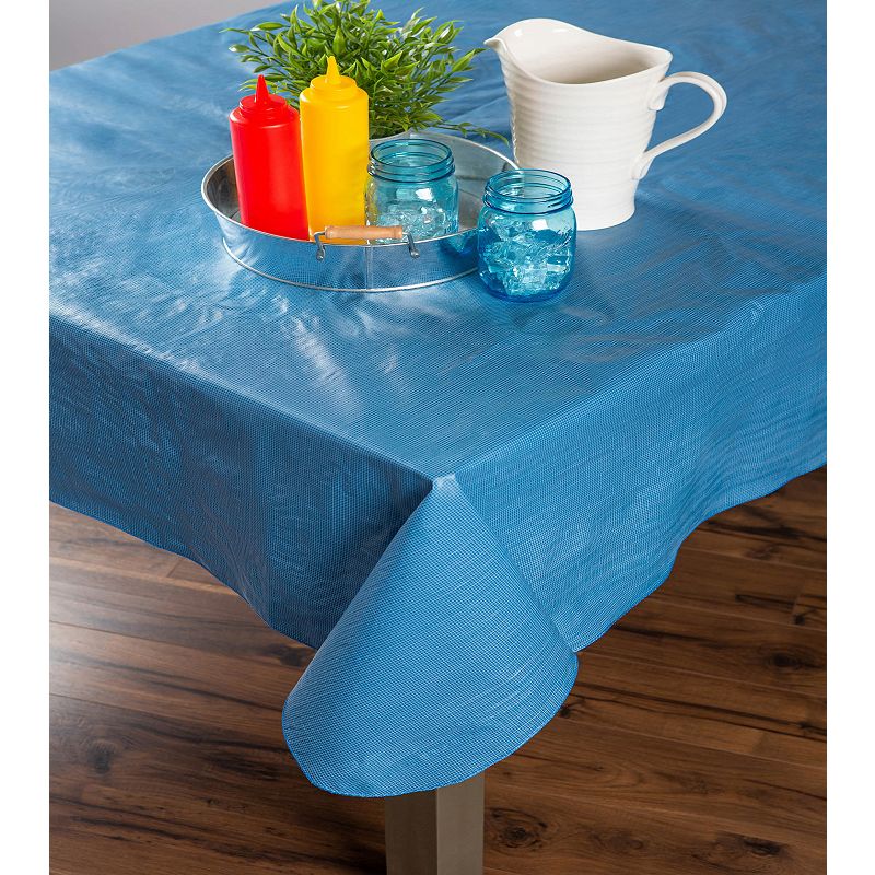 52 x 70 Solid Blue Cotton Tablecloth