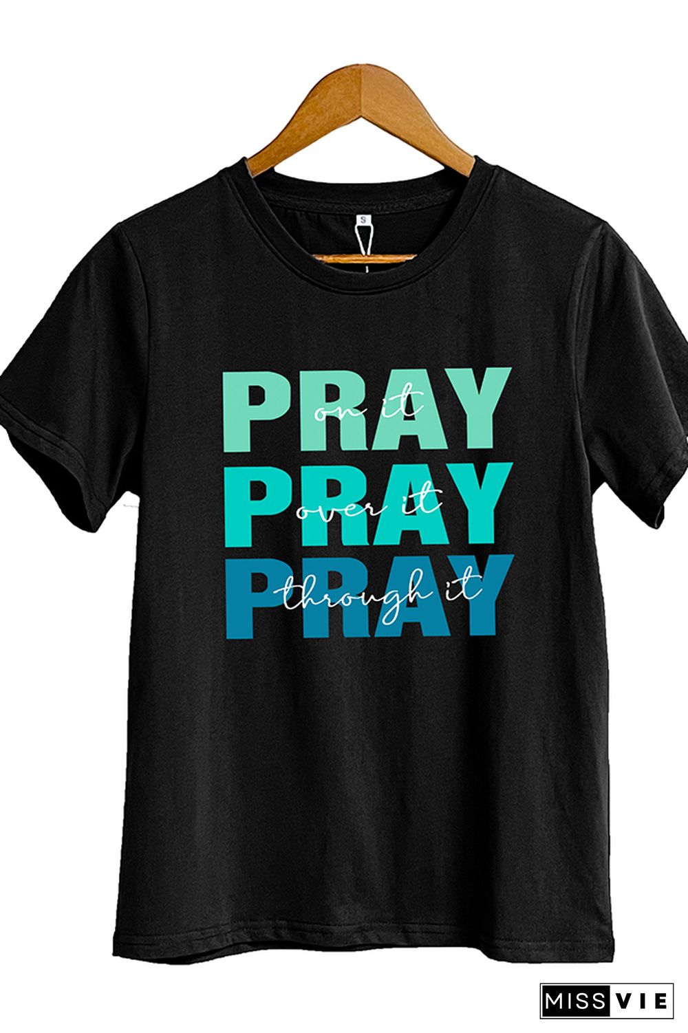 Pray Print Short Sleeve Graphic Tee Wholesale