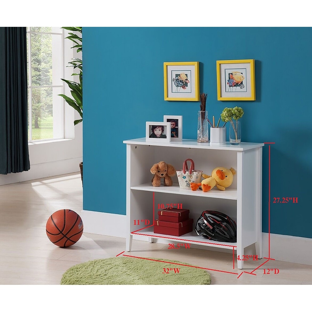 2 Tier White Bookcase
