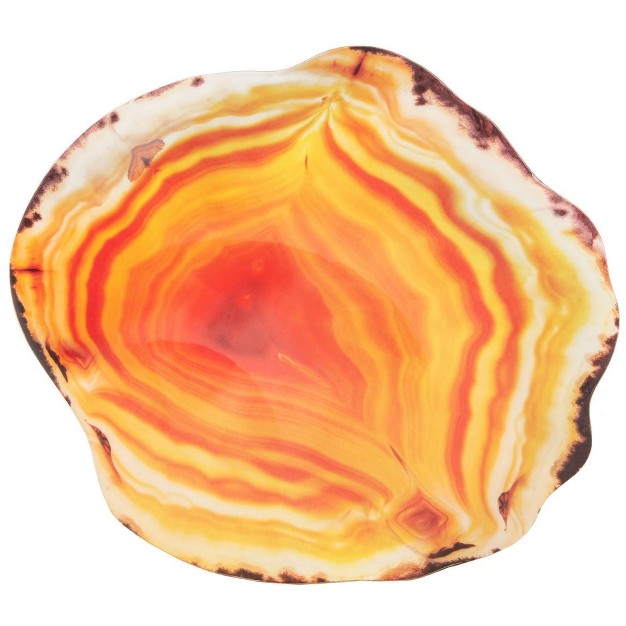 Giselle Faux Agate Side Table Multi Orange gold Safavieh