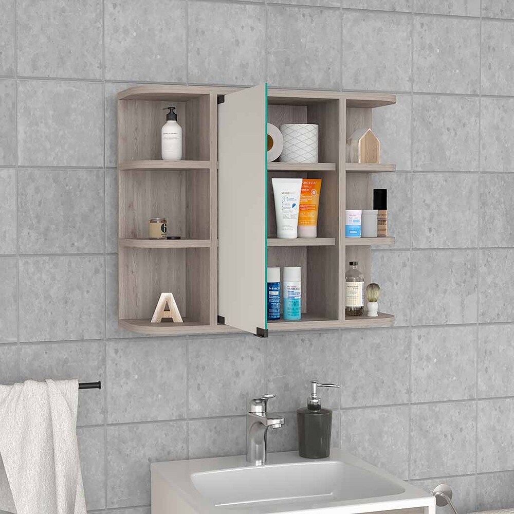 Medicine Cabinet  Six External Shelves Mirror