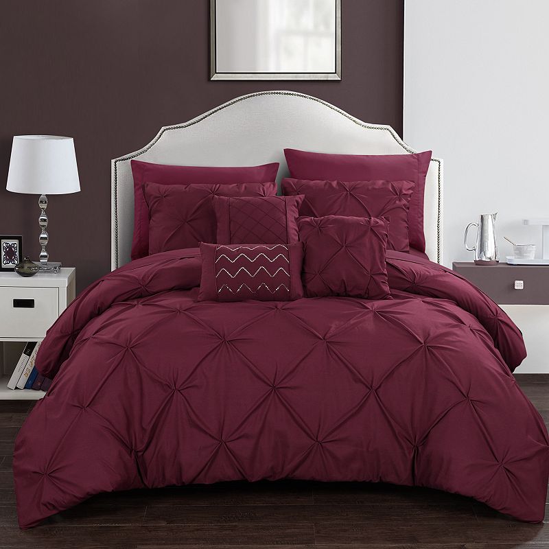 Chic Home Hannah Navy Twin 8pc Comforter Set