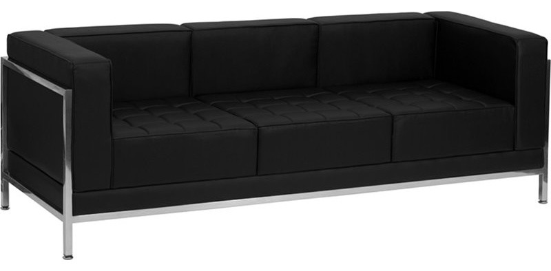 Flash Furniture Hercules Imagination Leather Sofa and Loveseat Set in Black   Contemporary   Living Room Furniture Sets   by GwG Outlet  Houzz