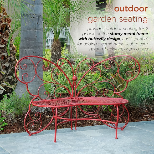 💒Last Day Special 70% off - Butterfly Metal Two People Outdoor Bench