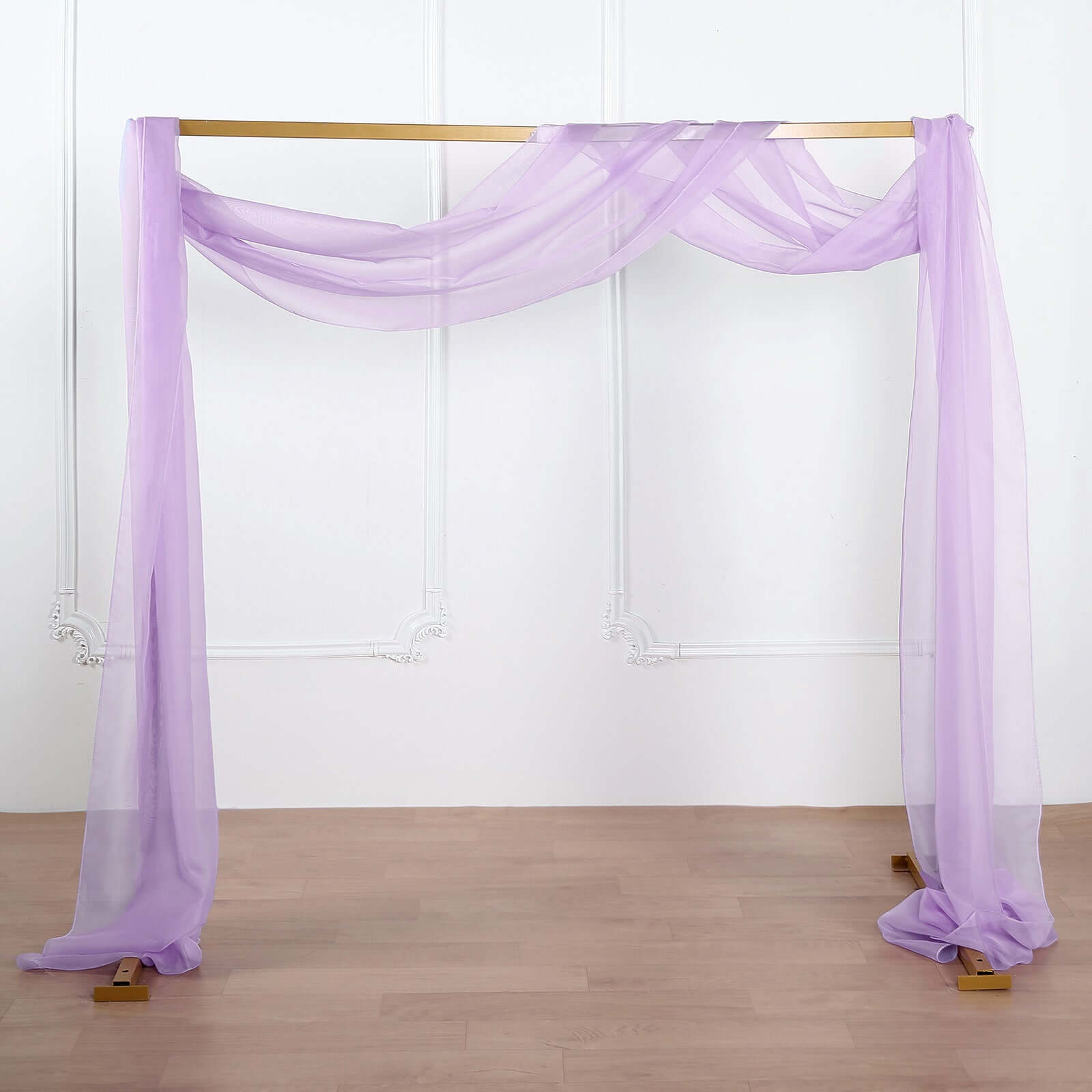 Lavender Lilac Sheer Organza Wedding Arch Draping Fabric, Long Curtain Backdrop Window Scarf Valance 18ft