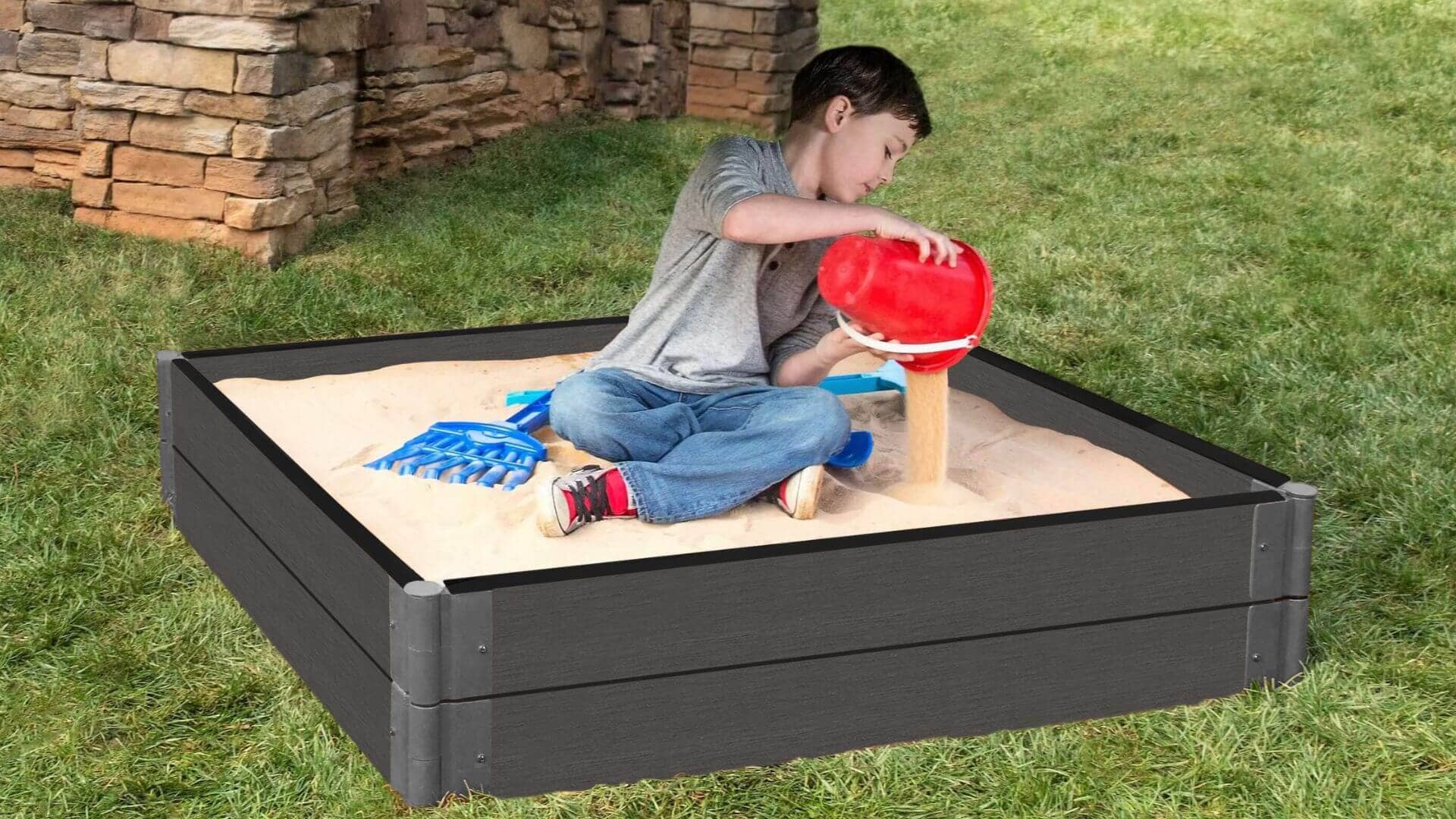 4' x 4' Composite Square Sandbox - 2 Inch Profile