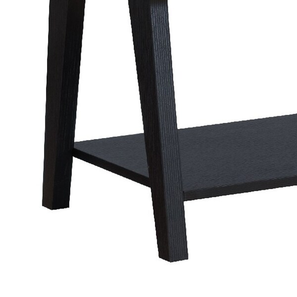 22 Inch Edward End Table with Lift Top and Bottom Shelf， Black