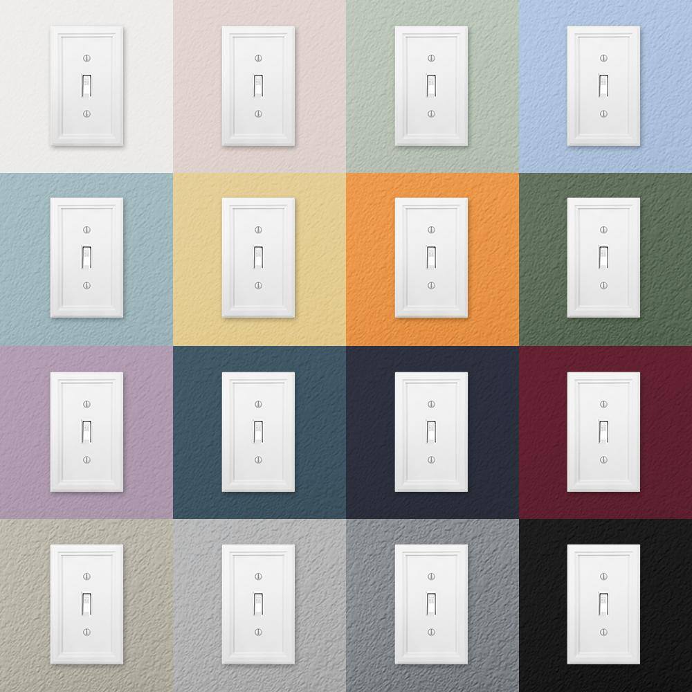 AMERELLE Elly 1 Gang Rocker Composite Wall Plate - White 4052RW