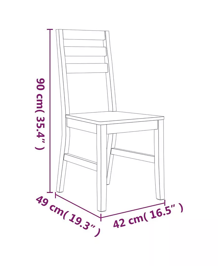 vidaXL Dining Chairs 4 pcs Solid Acacia Wood